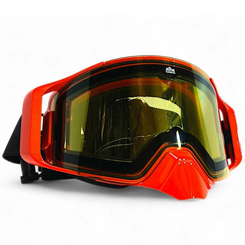 AiM Очки снегоходные с магнитной линзой и подогревом (PRO) 31-103 Accu Heated Orange Glossy