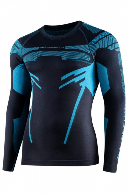 Brubeck Футболка мужская зональная дл. рукав DRY графит-синий