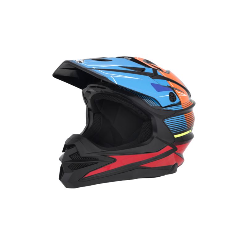 Desment Шлем кроссовый Raptor Black-Blue-Orange graphic