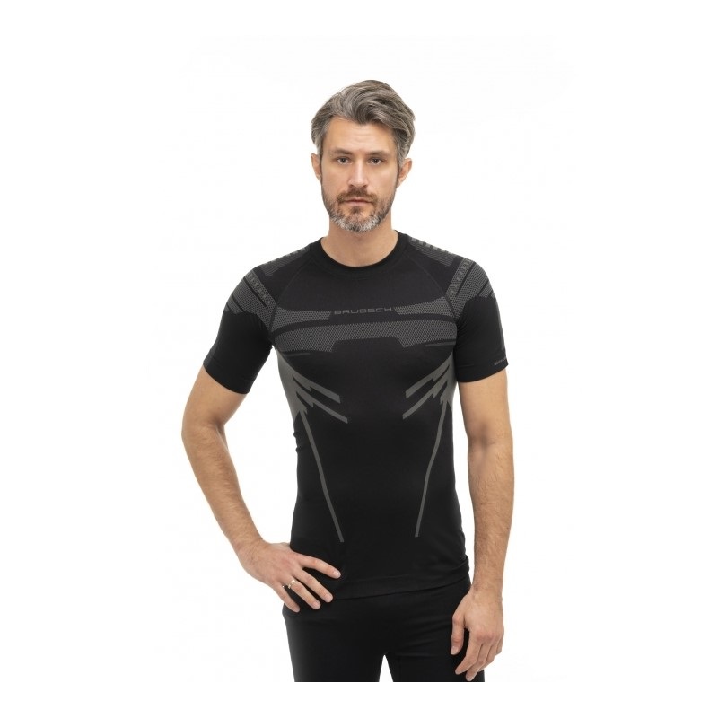 Brubeck Футболка мужская короткий рукав DRY черно-графитовый