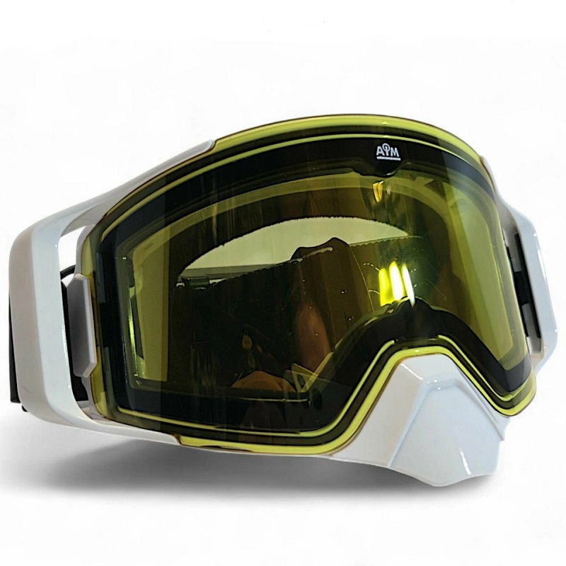 AiM Очки снегоходные с магнитной линзой и подогревом (PRO) 31-106 Accu Heated White Glossy