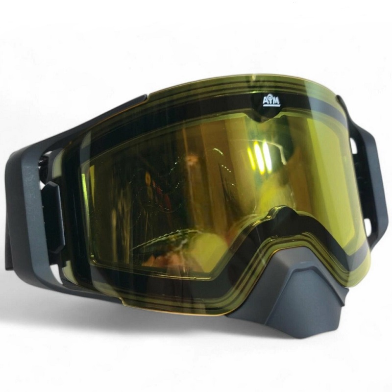 AiM Очки снегоходные с магнитной линзой и подогревом (PRO) 31-105 Accu Heated Black Matt