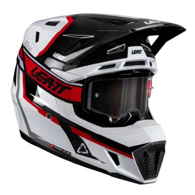 Leatt Шлем кроссовый  7.5 V26 White-Red + очки Velocity 4.5