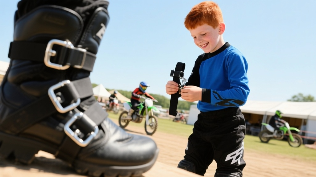Детские мотоботы для мотокросса, сравнение трех типов мотообуви, технологии защиты и шарнирные системы мотобот, как правильно измерить стопу ребенка для выбора мотообуви, элементы фиксации и застежки детских мотобот, уход за мотоботами и правила хранения экипировки