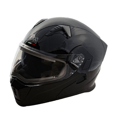 AiM Шлем модуляр JK906 с эл. подогревом Black Glossy