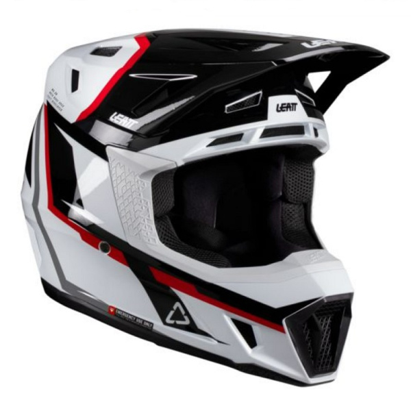 Leatt Шлем кроссовый  7.5 V26 White-Red + очки Velocity 4.5