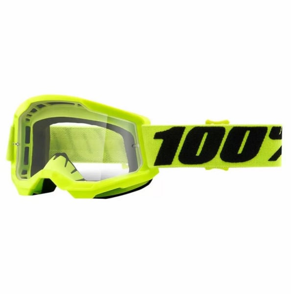 100% Очки подростковые Strata 2 Goggle Fluo/Yellow/Clear Lens