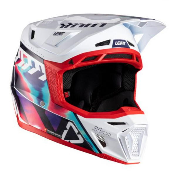 Leatt Шлем кроссовый 8.5 Royal Blue-Red V26 + очки Velocity 5.5