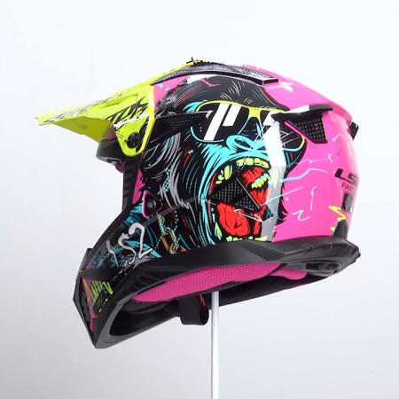 LS2 Шлем MX708 Fast II Gorilla фиолетово-желтый