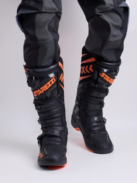 Starezzi Мотоботы Milano Black/Orange
