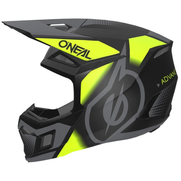 Oneal Шлем кроссовый 3Series Neon Vision V.24 серый/желтый