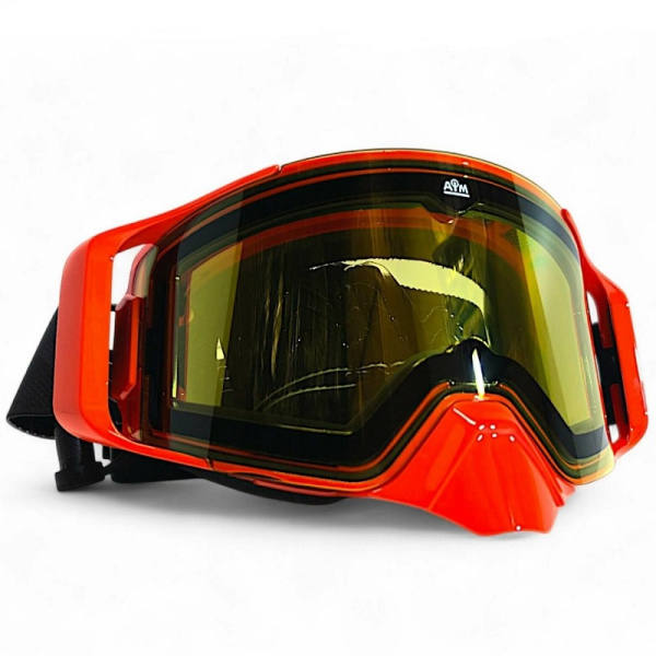 AiM Очки снегоходные с магнитной линзой и подогревом (PRO) 31-103 Accu Heated Orange Glossy