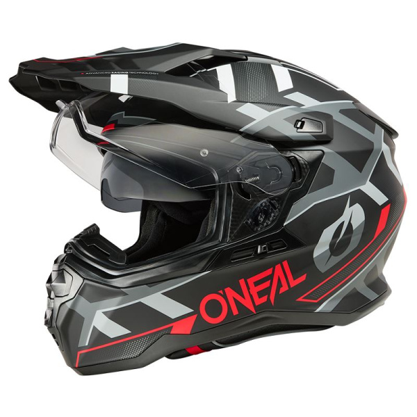Oneal Шлем кроссовый со стеклом D-SRS Square V25 черный/красный