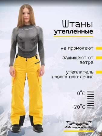 Dragonfly Штаны Gravity Premium Woman Yellow-Dark Ocean