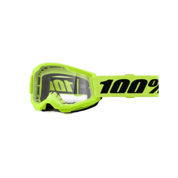 100% Очки подростковые Strata 2 Junior 2024 Neon Yellow / Clear