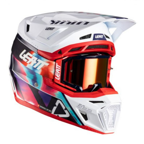 Leatt Шлем кроссовый 8.5 Royal Blue-Red V26 + очки Velocity 5.5