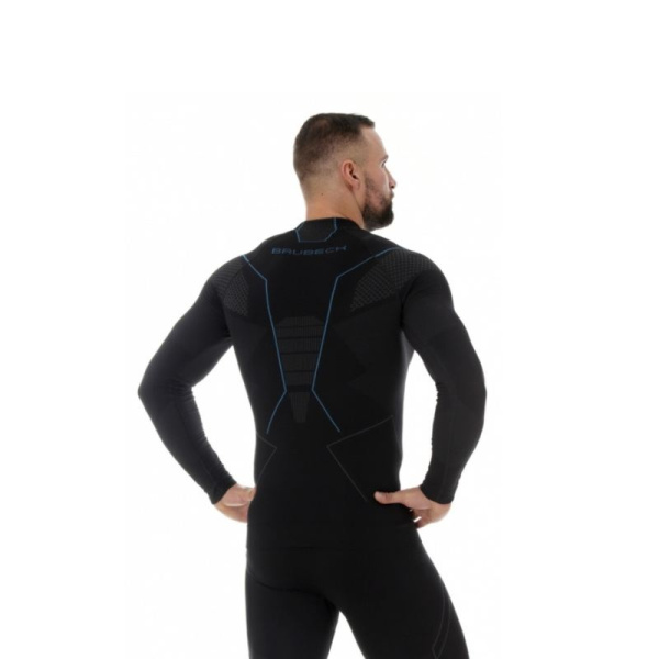 Brubeck футболка мужская длинный рукав Thermo Nilit Heat, черный/голубой