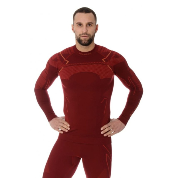 Brubeck футболка мужская длинный рукав Thermo Nilit Heat Бордовый