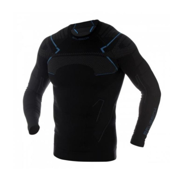 Brubeck футболка мужская длинный рукав Thermo Nilit Heat, черный/голубой