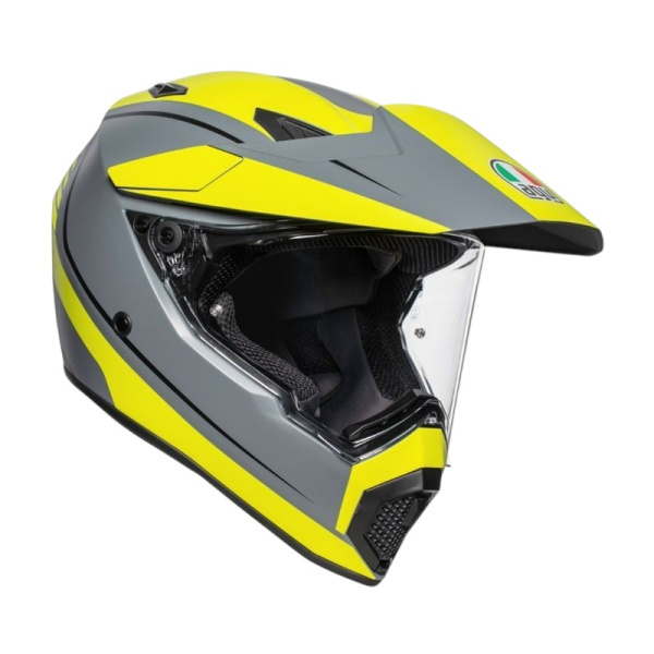 AGV Шлем AX9 E2206 V26 Pacific Road Matt Grey/Yellow Fluo/Black