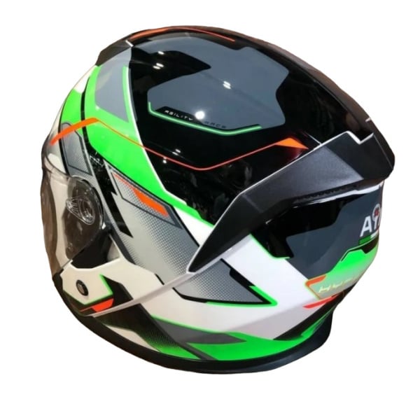 AiM Шлем JK526 Fluo-Green/White/Black