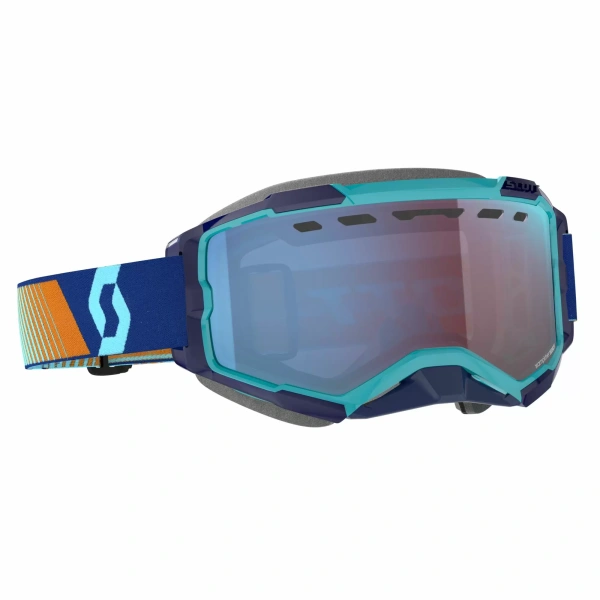 SCOTT Очки Fury Snow Cross black royal blue/orange enhancer blue chrome