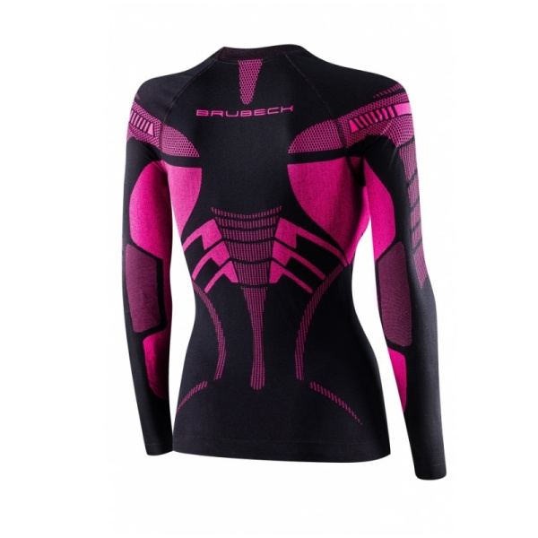 Brubeck Футболка женская c длин. рукавом Dry Черная\Фуксия