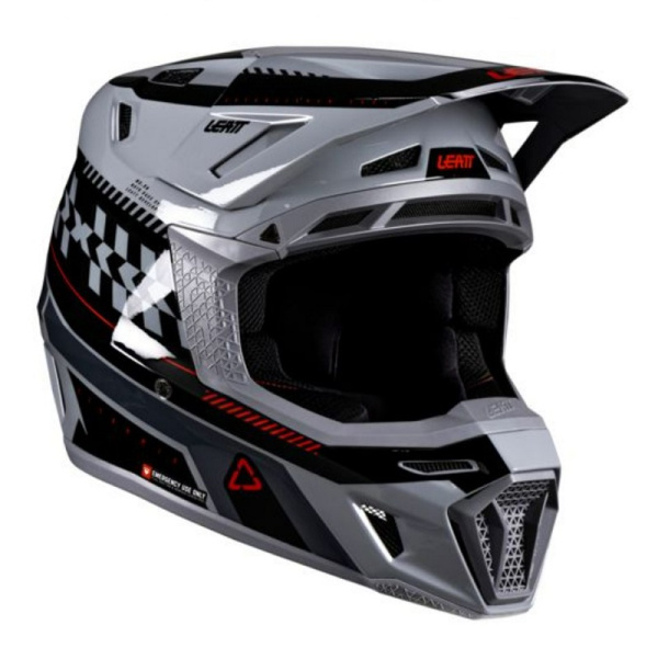 Leatt Шлем кроссовый 8.5 Grey V26 + очки Velocity 5.5