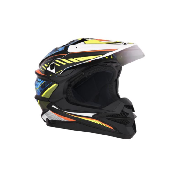 Desment Шлем кроссовый Raptor White-Yellow-Blue graphic