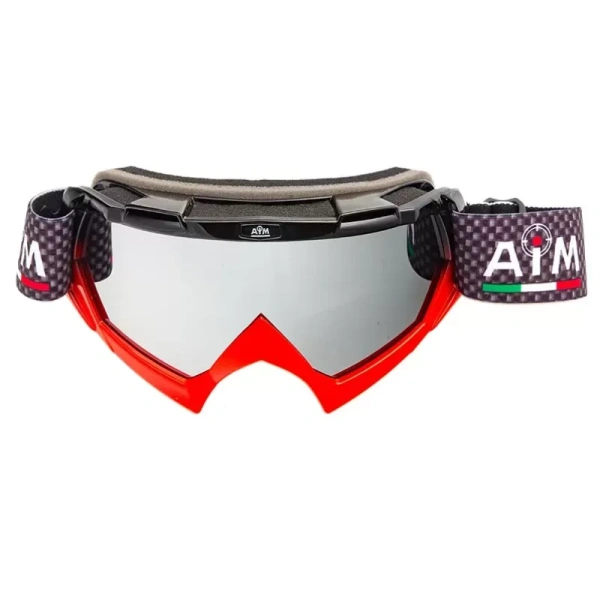 AiM Очки кроссовые (PRO) 157-500 Black-Red Glossy