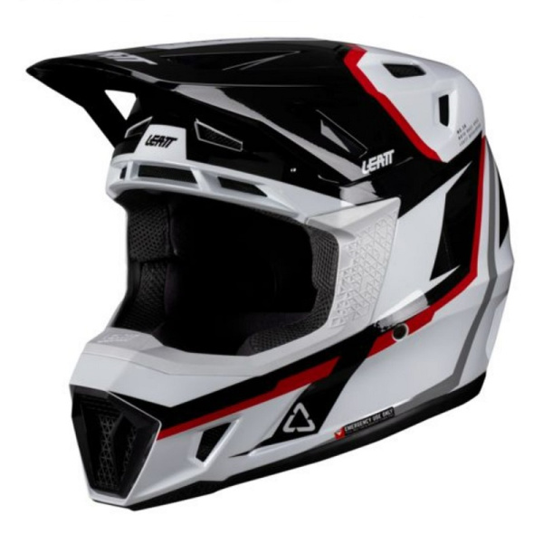 Leatt Шлем кроссовый  7.5 V26 White-Red + очки Velocity 4.5