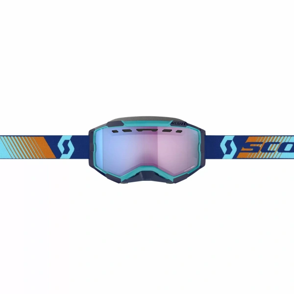 SCOTT Очки Fury Snow Cross black royal blue/orange enhancer blue chrome