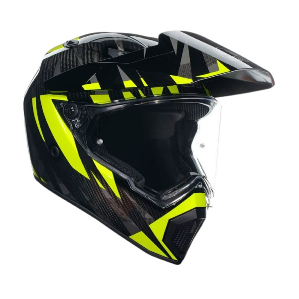 AGV Шлем AX9 E2206 V26 Steppa Carbon/Grey/Yellow Fluo