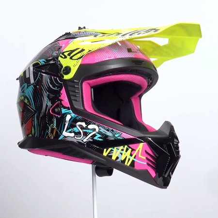 LS2 Шлем MX708 Fast II Gorilla фиолетово-желтый