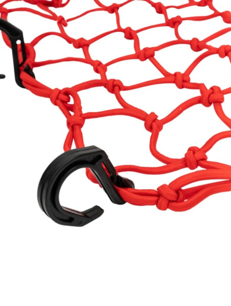 Scout сетка на багажник 40*40 Красная Крючки пластик