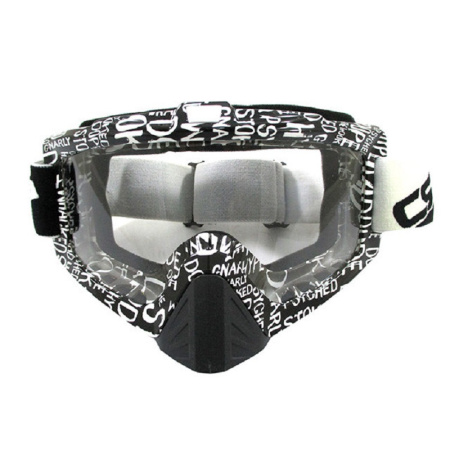 Scout маска 815-67 оправа черная с белыми надписями с защитой носа, линза прозрачная двойная