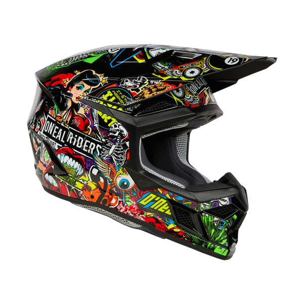 Oneal Шлем кроссовый детский 3Series Youth Crank V.24 красный/ зеленый