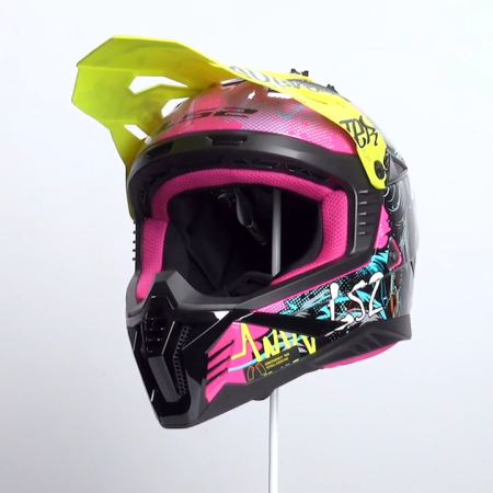 LS2 Шлем MX708 Fast II Gorilla фиолетово-желтый