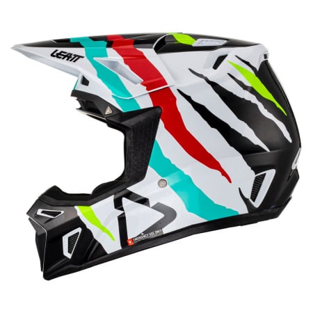 Leatt Мотошлем Moto 8.5 Helmet Tiger Белый-Синий (2023)