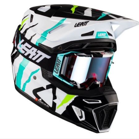 Leatt Мотошлем Moto 8.5 Helmet Tiger Белый-Синий (2023)