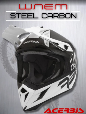 Acerbis Шлем Steel Carbon White/Black