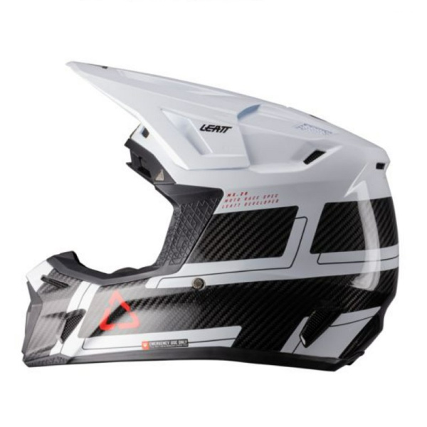 Leatt Мотошлем 9.5 Carbon-White + очки Velocity 6.5 V26