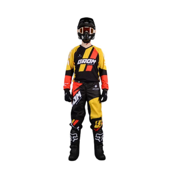 Grom Штаны кроссовые Race Red/Yellow