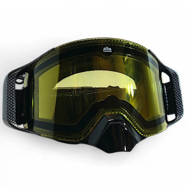 AiM Очки снегоходные с магнитной линзой и подогревом (PRO) 31-102 Accu Heated Carbon Glossy
