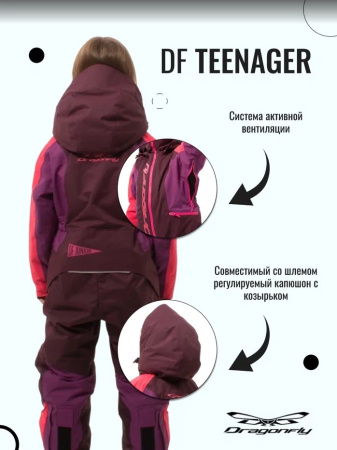 Dragonfly Зимний утепленный комбинезон DF Junior Gravity Purple - Brown 2023