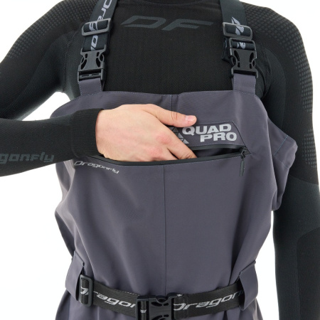 Dragonfly Вейдерсы мембранные Quad Pro 2025 Grey - Black