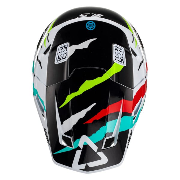 Leatt Мотошлем Moto 8.5 Helmet Tiger Белый-Синий (2023)