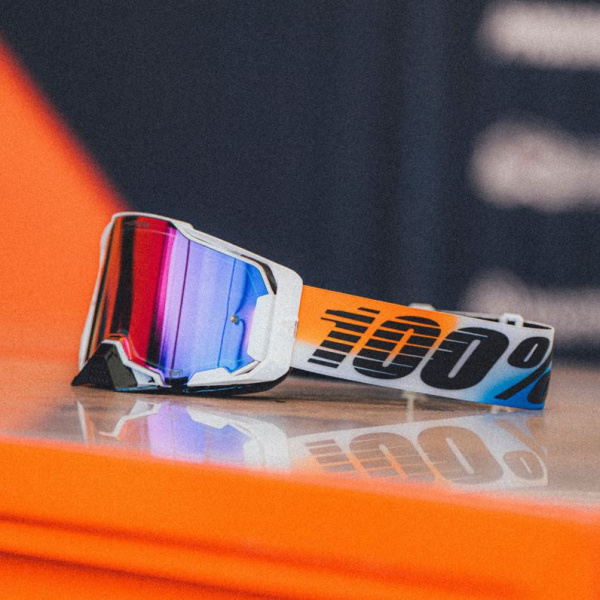 100% Очки Armega Hiper 2025 United / Mirror Red/Blue