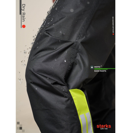 Starks Дождевые брюки мужские Dry Rain DR 219 Серый/Салатовый