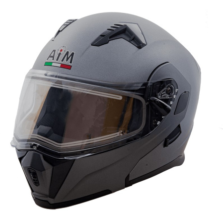 AiM Шлем модуляр JK906 с эл. подогревом Grey Metal